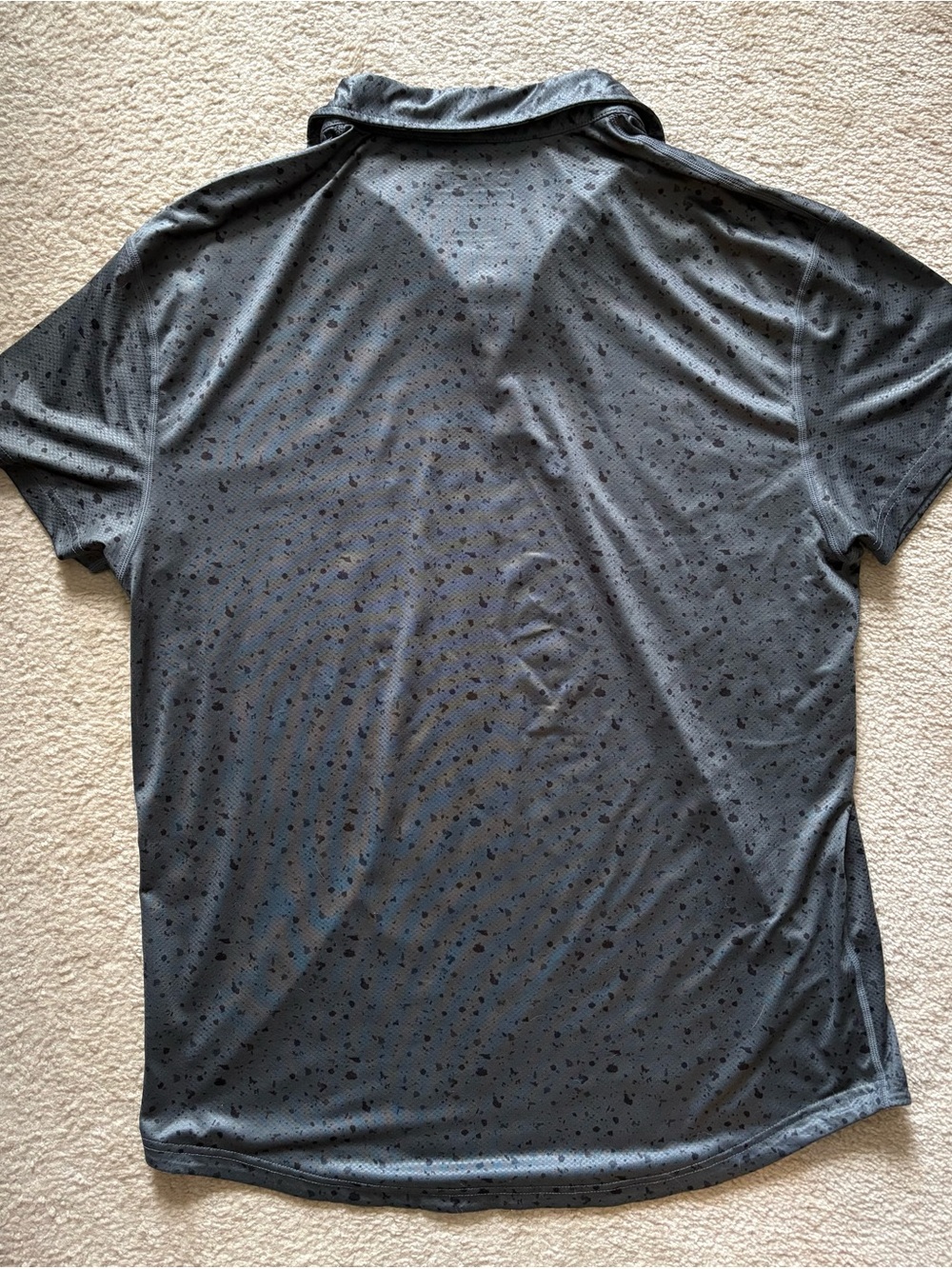 BYLT Basics Charcoal Heather Polo with Subtle Speckle - Picture 3 of 3
